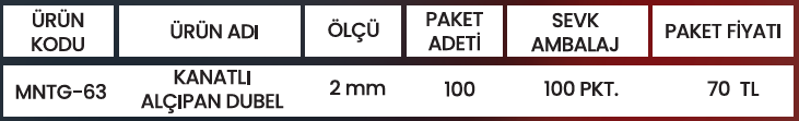 KANATLI ALÇIPAN DUBEL MNTG-63 Detay